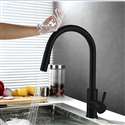 Fontana Geneva Matte Black Stainless Steel Pull Out Sensor Touch Kitchen Sink Faucet