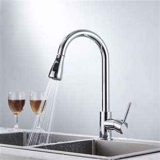 Fontana BollnÃ¤s Chrome Pull Out Sensor Touch Kitchen Sink Faucet with Button For Two Way Flow