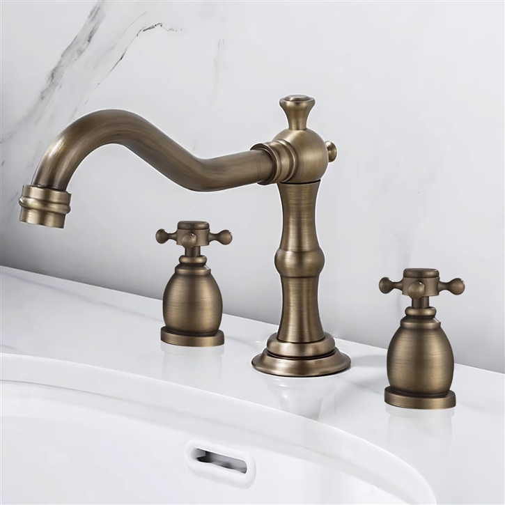 Fontana Dark Crest Antique Brass Sink Faucet