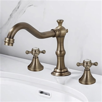 Fontana Fontana Ebony Wave Antique Brass Bathroom Sink Faucet