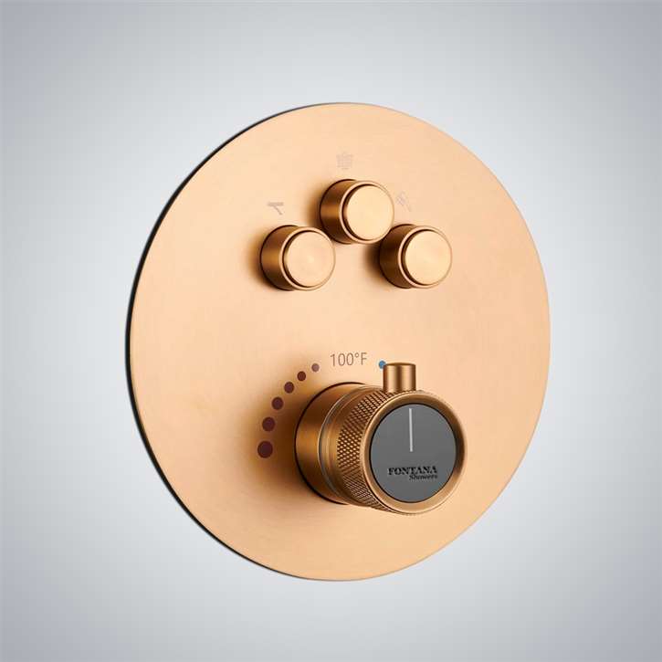 Fontana  Finistere Brushed Gold Hot and Cold Shower Mixer