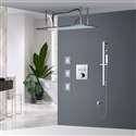 Fontana Voghera 20*40in Ceiling Mount Chrome Rainfall Shower System with Handheld Shower and 3 Body Jets