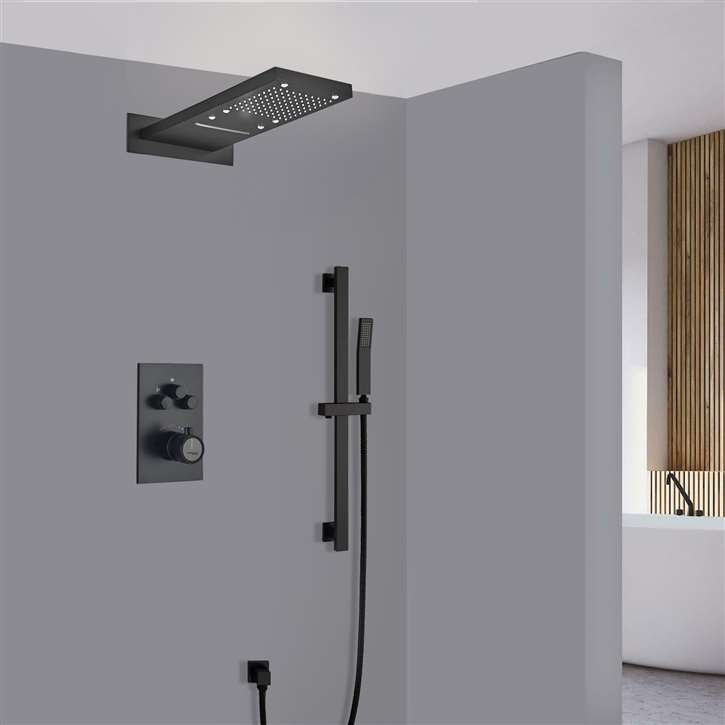 Fontana Houilles 22" Matte Black LED Shower System