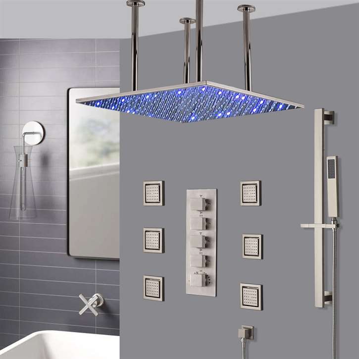 Fontana Arezzo 20" Mist Rainfall Brushed Nickel Shower System with Handheld Shower