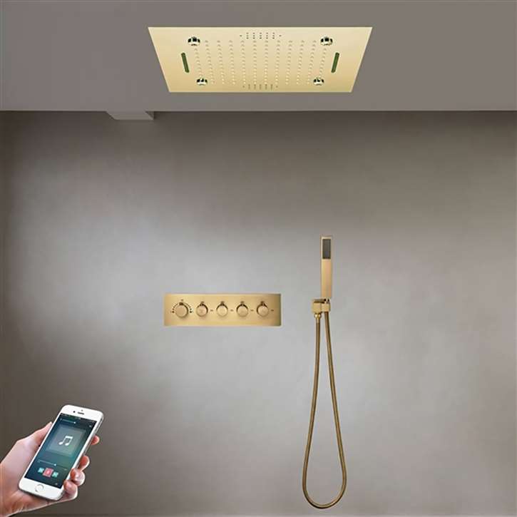 Brushed Gold Digital Luxury Shower System