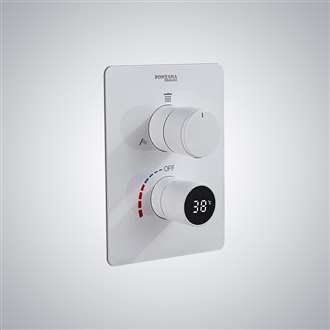 Fontana Rimini 3 Function White Smart LED Digital Display Thermostat Shower Controller Mixer