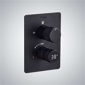 Fontana Vicenza 3 Function Matte Black Smart LED Digital Display Thermostat Shower Controller Mixer