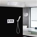 Fontana Genoa Chrome LED Thermostatic Recessed Ceiling Mount Rainfall Shower System with Hand Shower