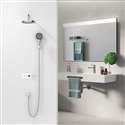 Fontana Rimini Chrome Digital Mixer Wall Mount Round Rainfall Shower System with Hand Shower