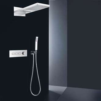 Fontana Verona 3 Functions Chrome Wall Mount Waterfall Rainfall Shower System with Handheld Shower