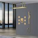 Fontana Le Mans  Brushed Gold LED Rain Showerhead Set