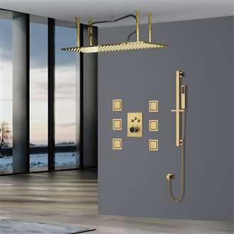 Fontana Le Mans  Brushed Gold LED Rain Showerhead Set