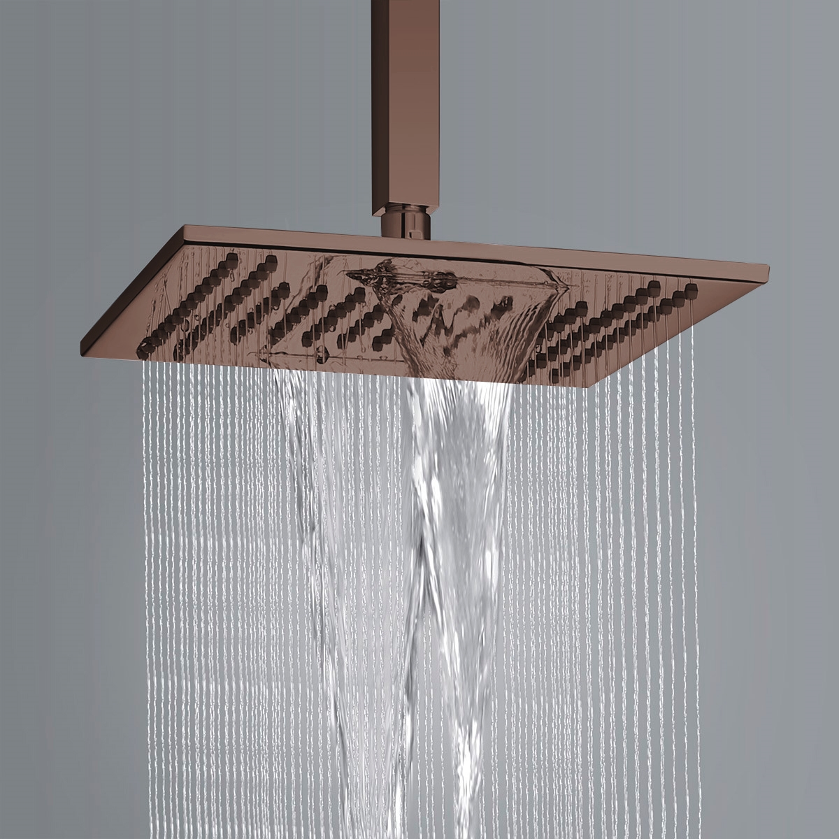 Fontana Cholet 10" Solid Brass Oil Rubbed Bronze Bathroom Shower Head with Waterfall and Rainfall Function