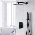 Fontana Melun 8" Wall Mount Matte Black Hot and Cold Shower System with Hand Shower