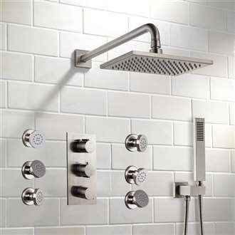 FontanaShowers Brushed Nickel Rainfall Shower Set