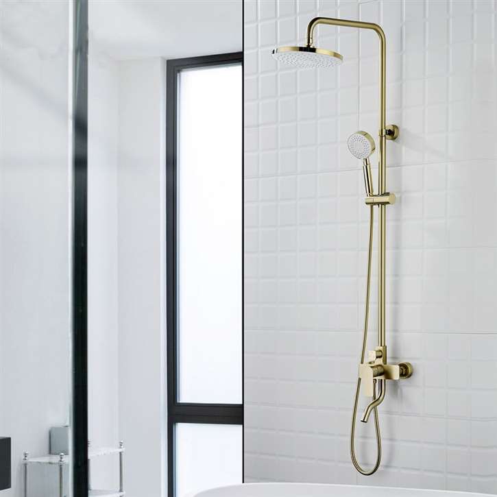 Fontana Arsizio Classic Luxury Gold Brass Bathroom Shower Set