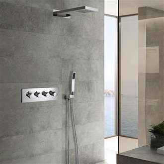 Fontana Senart 22" Wall Mounted Bathroom Thermostatic Shower Set With Hand Shower