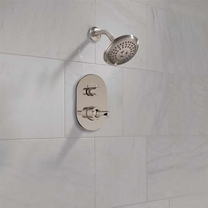 FontanaShowers Brushed Nickel Rainfall Shower Set