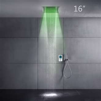 Fontana Carpi 20" LED Intelligent Thermostatic Digital Display Touch Panel Wall Mounted Shower System