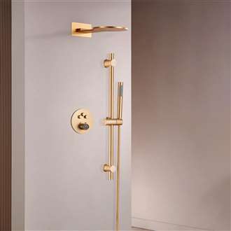 Fontana Saint-Pierre Brushed Gold 22" Wall Mounted Shower Set