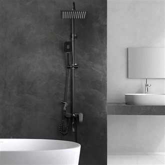 Fontana Bavaria Stylish Matte Black 10" Bathroom Shower System with Hand Shower, Bidet and Spout