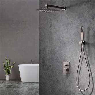 FontanaShowers Brushed Nickel Rainfall Shower Set