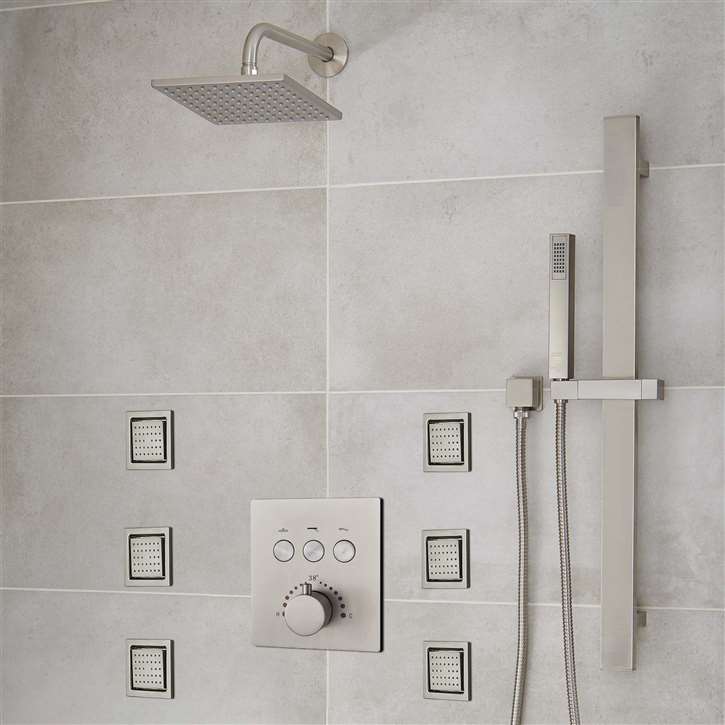 FontanaShowers Brushed Nickel Rainfall Shower Set