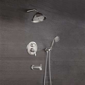 FontanaShowers Brushed Nickel Rainfall Shower Set