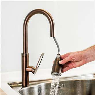 Rauma Brushed Bronze Single Hole Kitchen Faucet