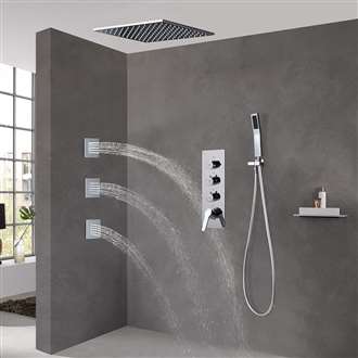 FontanaShowers Brushed Nickel Rainfall Shower Set