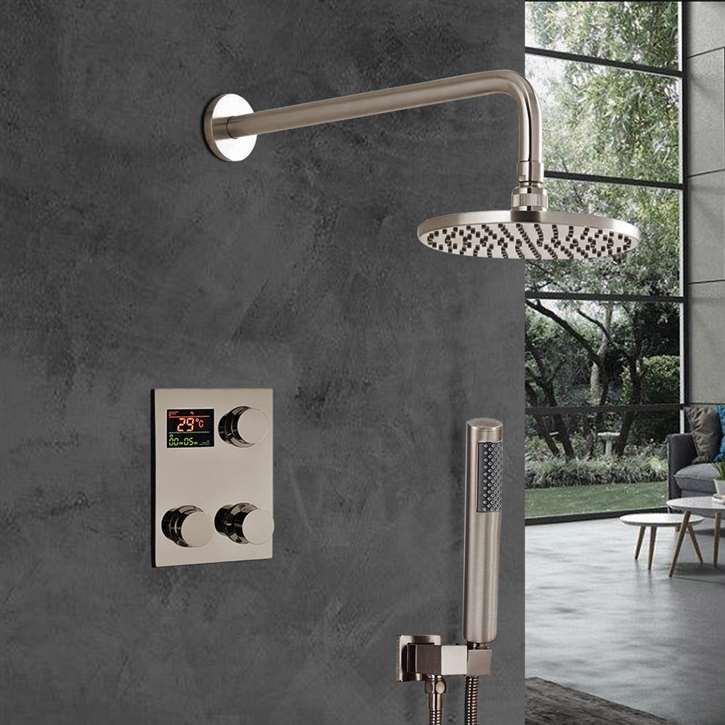 FontanaShowers Brushed Nickel Rainfall Shower Set