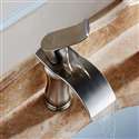 Huancayo Brushed Nickel Single Handle Water Fall Bathroom Sink Faucet