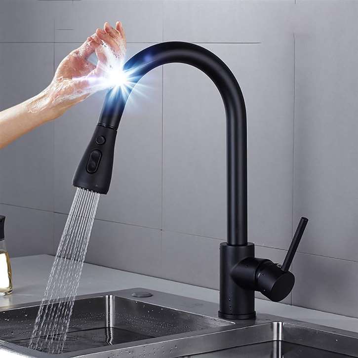 Black Touch Kitchen Faucet Luxury Pull Out Sprayer