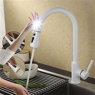 Fontana Kitchen Touch Faucet Pull Out Sensor Tap in White