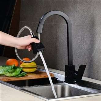 Black Pull Down Kitchen Sink Faucet Brass Sensor Kitchen Mixer Tap Health Home Automatic Touching Faucet