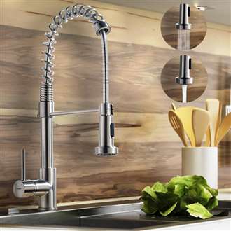 Constantine Brushed Nickel Kitchen Sink Faucet with Pull Down Sprayer