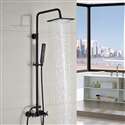 Ebikon Wall Mount Square Rainfall Matte Black Bathroom Shower Set