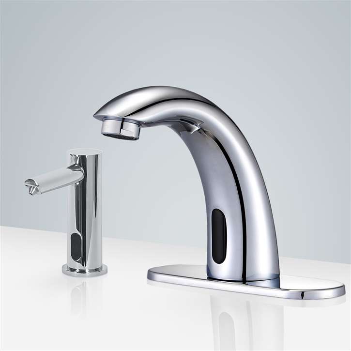 Fontana Freestanding Commercial Motion  Sensor Faucet And Automatic Soap Dispenser