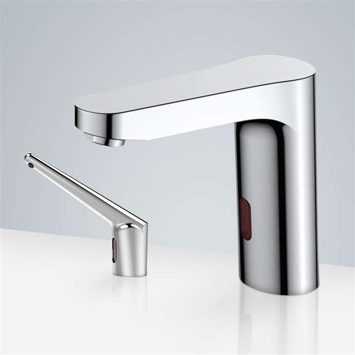 Fontana Freestanding Commercial Motion  Sensor Faucet And Automatic Soap Dispenser