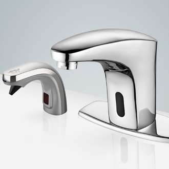 Fontana Touchless Bathroom Commercial Motion  Sensor Faucet And Automatic Soap Dispenser