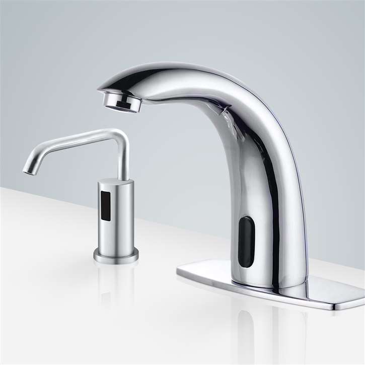 Fontana Freestanding Commercial Motion Sensor Faucet And Automatic Soap Dispenser