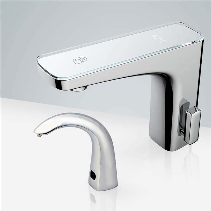 Fontana Freestanding Commercial Motion  Sensor Faucet And Automatic Soap Dispenser