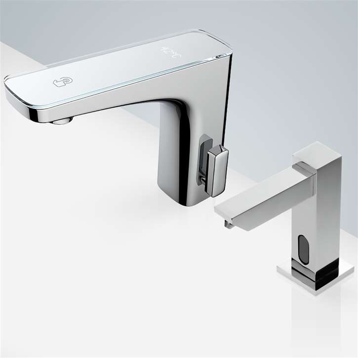 Fontana Freestanding Commercial Motion  Sensor Faucet And Automatic Soap Dispenser