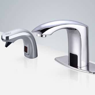 Fontana Freestanding Commercial Motion  Sensor Faucet And Automatic Soap Dispenser