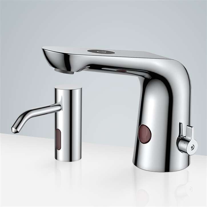 Fontana Freestanding Commercial Motion  Sensor Faucet And Automatic Soap Dispenser