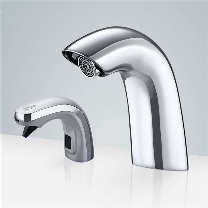 Fontana Freestanding Commercial Motion  Sensor Faucet And Automatic Soap Dispenser