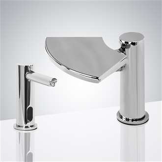 Fontana Deauville Chrome Hands-Free Motion Sensor Faucet & Automatic Liquid Foam Soap Dispenser for Restrooms