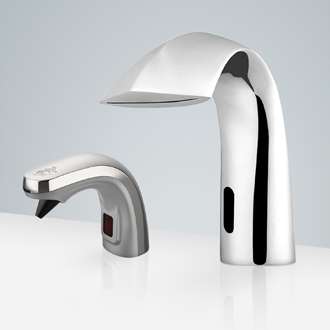 Fontana Freestanding Commercial Motion  Sensor Faucet And Automatic Soap Dispenser