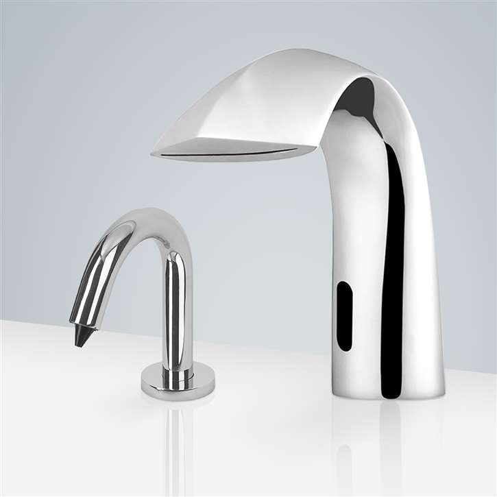 Fontana Freestanding Commercial Motion  Sensor Faucet And Automatic Soap Dispenser