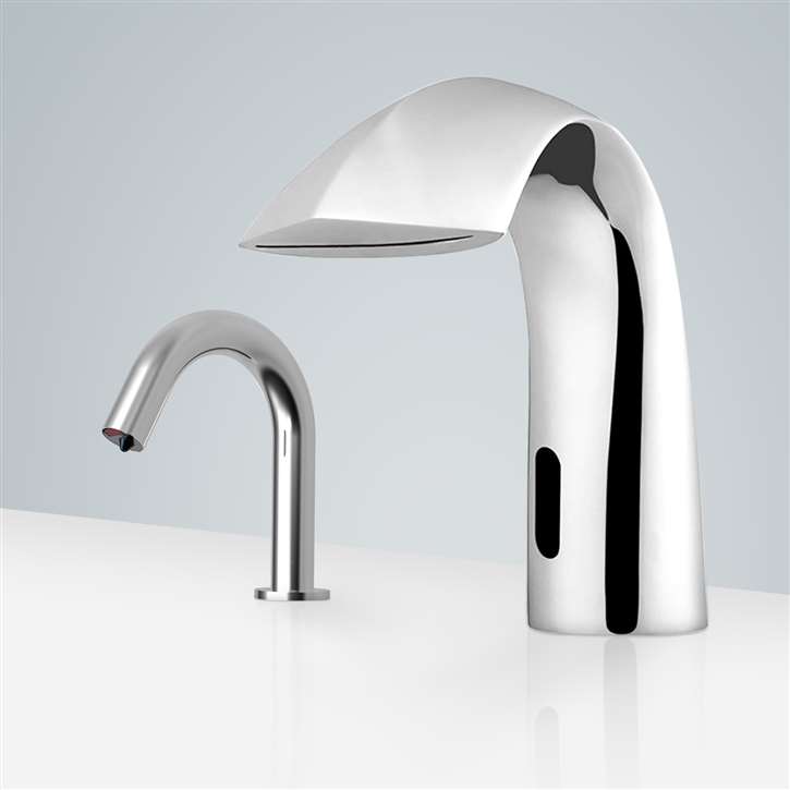 Fontana Freestanding Commercial Motion  Sensor Faucet And Automatic Soap Dispenser